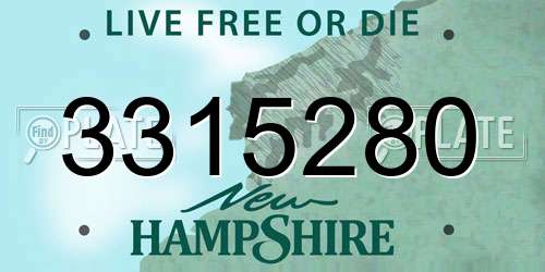 3315280 New Hampshire License Plate