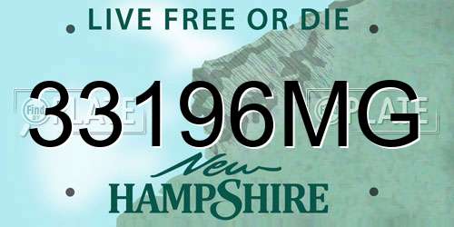 33196MG New Hampshire License Plate