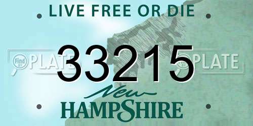 33215 New Hampshire License Plate