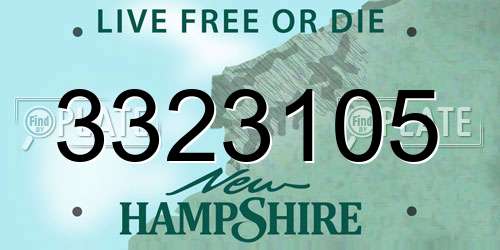 3323105 New Hampshire License Plate