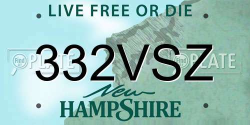 332VSZ New Hampshire License Plate