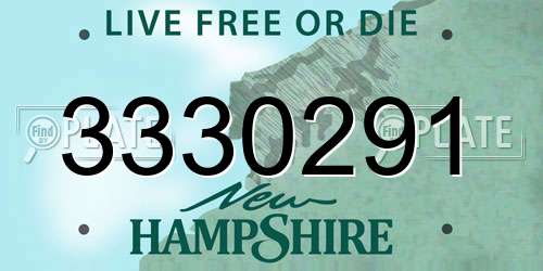 3330291 New Hampshire License Plate