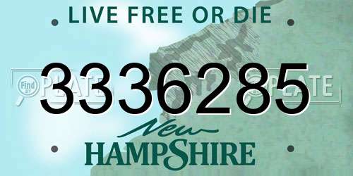 3336285 New Hampshire License Plate