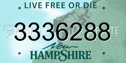 3336288 New Hampshire License Plate