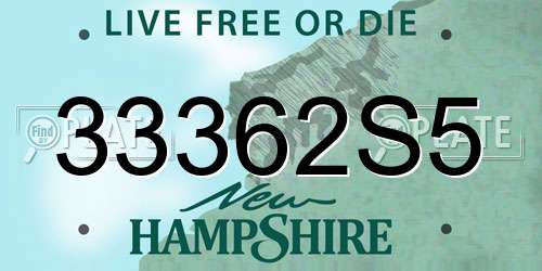 33362S5 New Hampshire License Plate