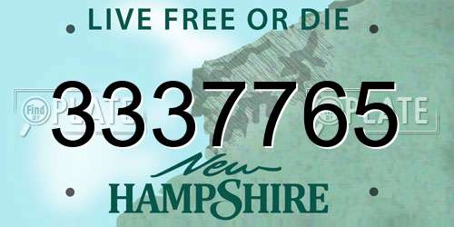 3337765 New Hampshire License Plate