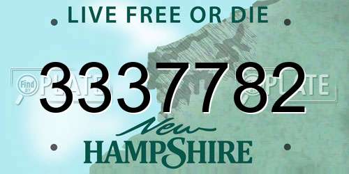 3337782 New Hampshire License Plate