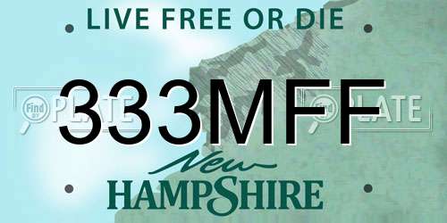 333MFF New Hampshire License Plate