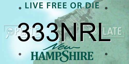 333NRL New Hampshire License Plate
