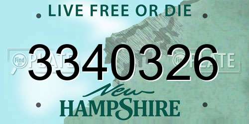 3340326 New Hampshire License Plate