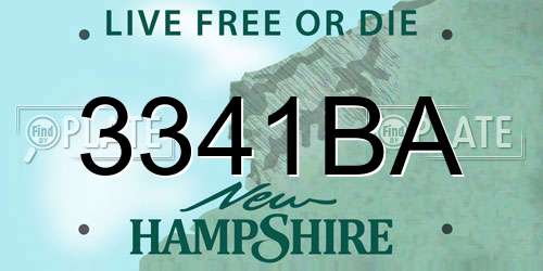 3341BA New Hampshire License Plate