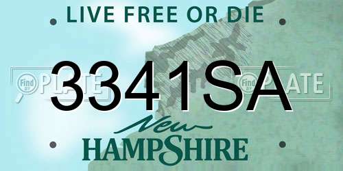 3341SA New Hampshire License Plate