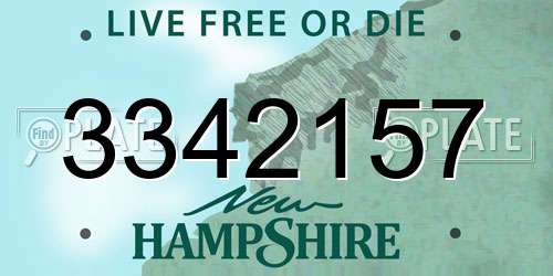 3342157 New Hampshire License Plate