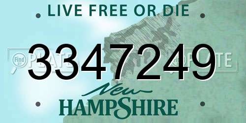 3347249 New Hampshire License Plate