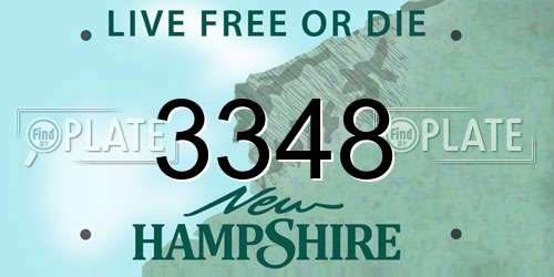 3348 New Hampshire License Plate