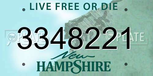 3348221 New Hampshire License Plate