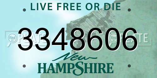 3348606 New Hampshire License Plate