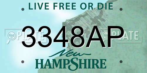 3348AP New Hampshire License Plate