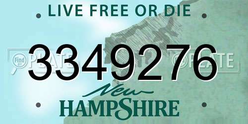 3349276 New Hampshire License Plate