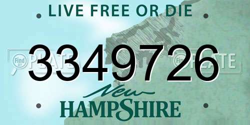 3349726 New Hampshire License Plate