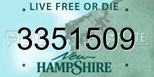 3351509 New Hampshire License Plate