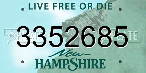 3352685 New Hampshire License Plate