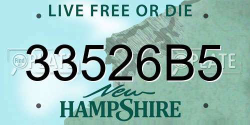 33526B5 New Hampshire License Plate