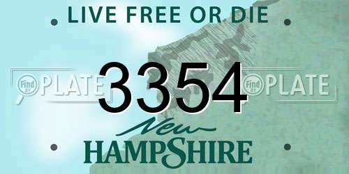 3354 New Hampshire License Plate