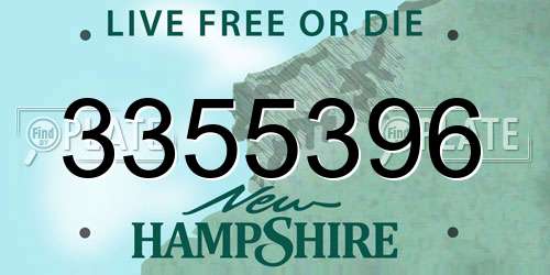 3355396 New Hampshire License Plate