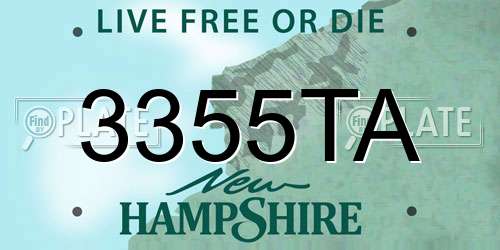 3355TA New Hampshire License Plate