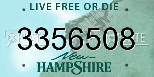 3356508 New Hampshire License Plate