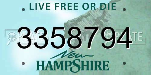 3358794 New Hampshire License Plate