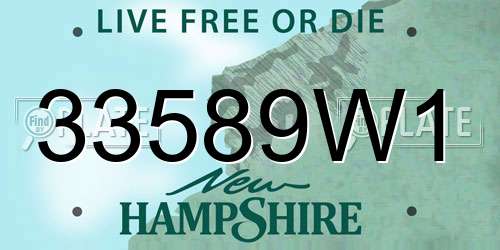 33589W1 New Hampshire License Plate