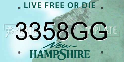 3358GG New Hampshire License Plate