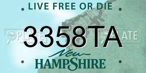 3358TA New Hampshire License Plate