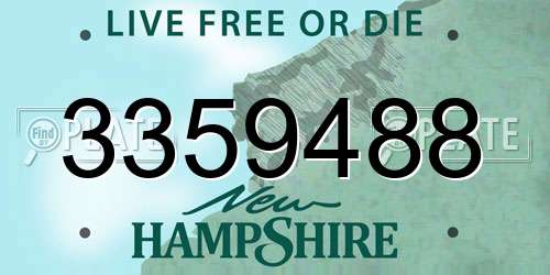 3359488 New Hampshire License Plate