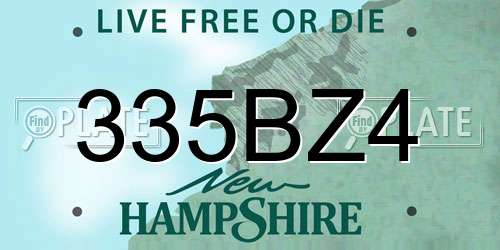 335BZ4 New Hampshire License Plate