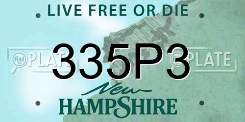 335P3 New Hampshire License Plate