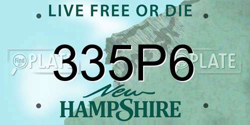 335P6 New Hampshire License Plate
