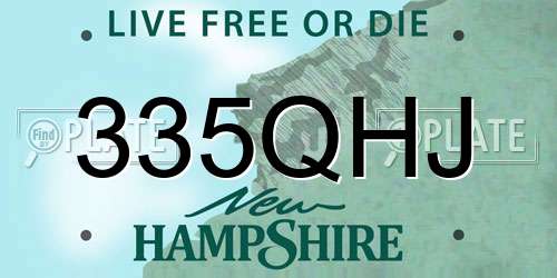 335QHJ New Hampshire License Plate