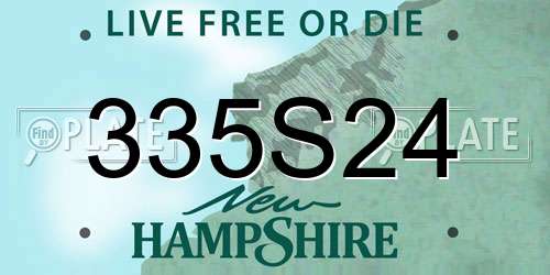 335S24 New Hampshire License Plate