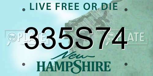 335S74 New Hampshire License Plate