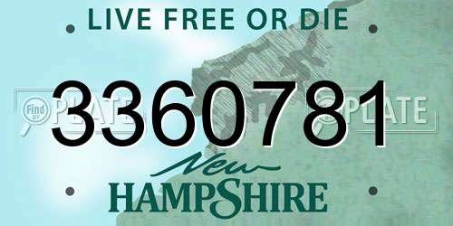 3360781 New Hampshire License Plate