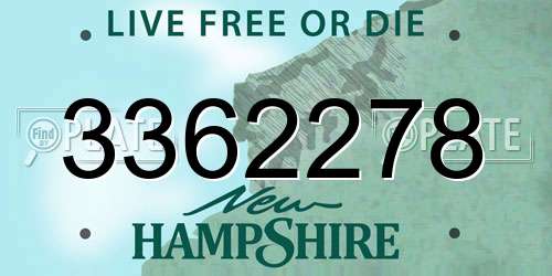 3362278 New Hampshire License Plate