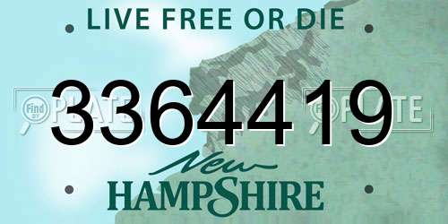 3364419 New Hampshire License Plate