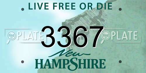 3367 New Hampshire License Plate