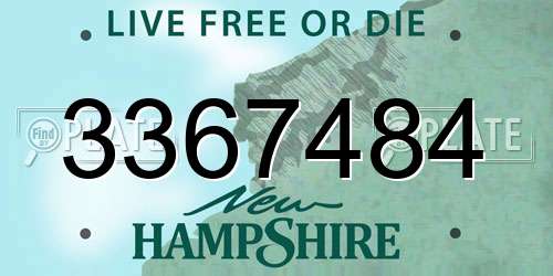 3367484 New Hampshire License Plate