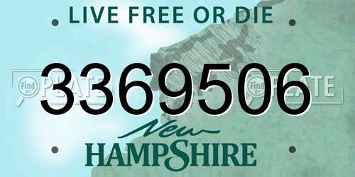 3369506 New Hampshire License Plate