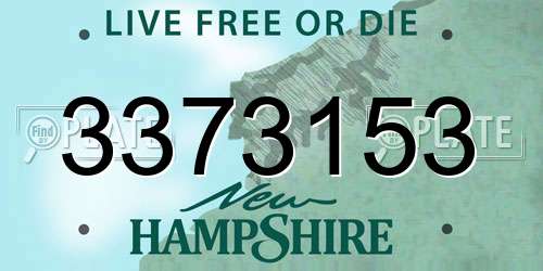3373153 New Hampshire License Plate