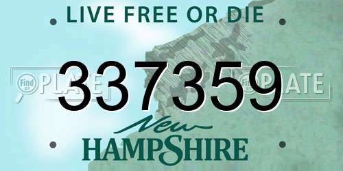 337359 New Hampshire License Plate